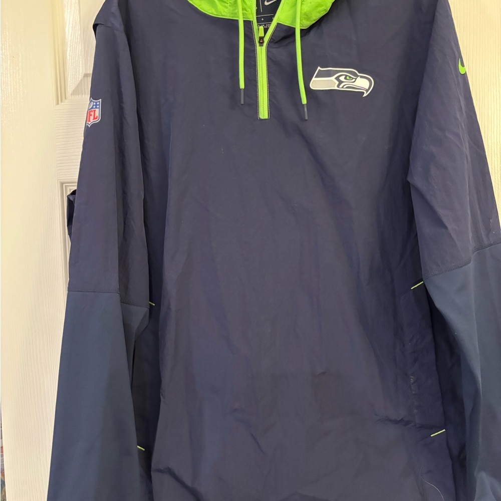 NFL Nike Blue Windbreaker with Neon Green Hood